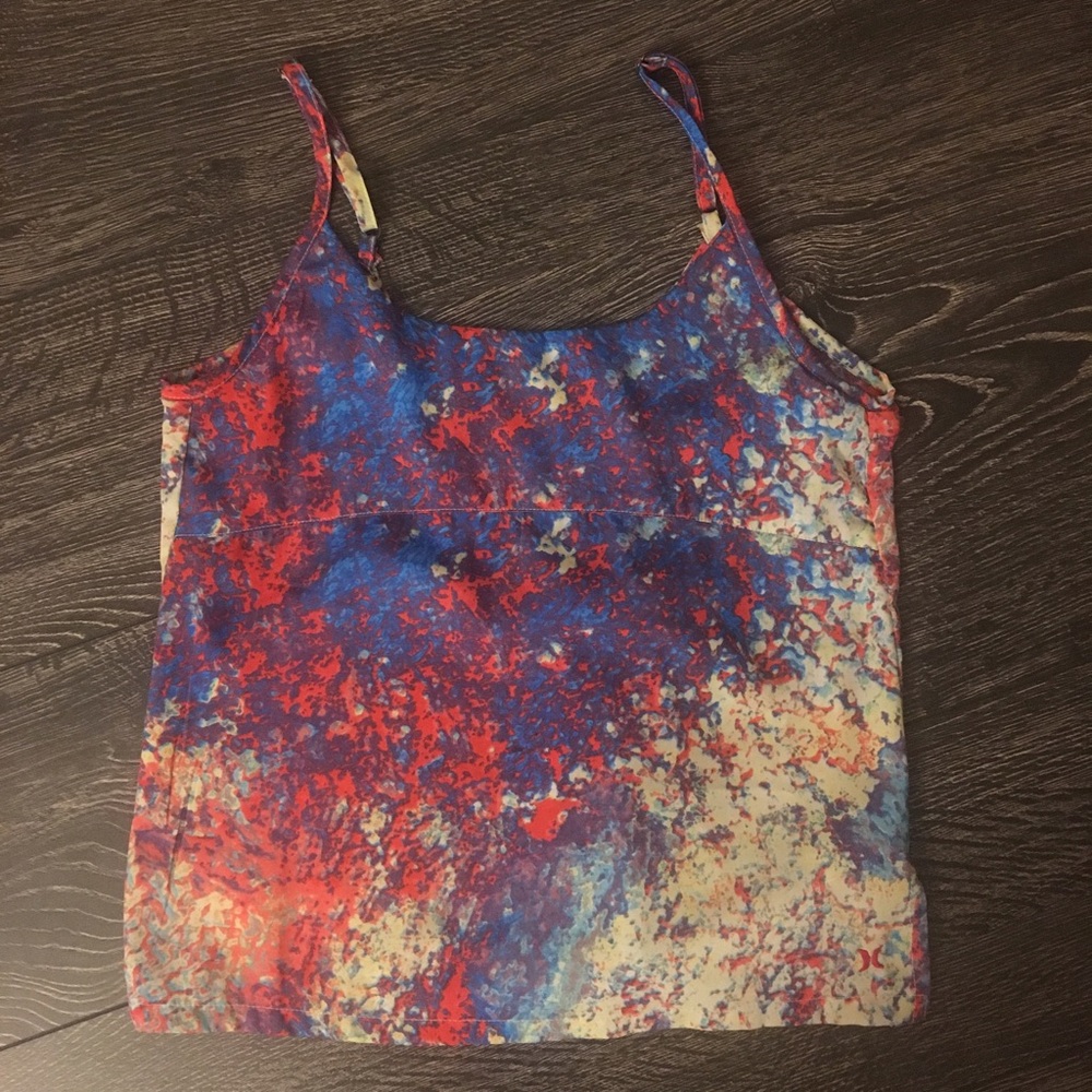 Hurley Multi-Color Abstract Print Tank Top